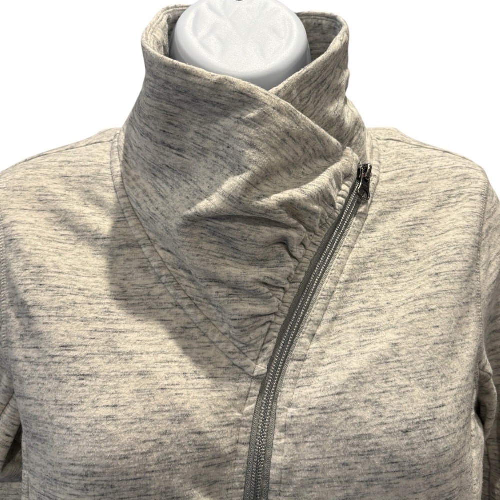 Tuff Athletics Gray Jacket ✨ Asymmetrical Zip Funnel‎ Neck Athleisure Women's S - Picture 2 of 6